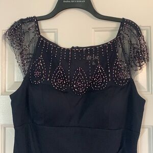 Navy blue DJ Jaz semi formal dress with beaded top. Size 16